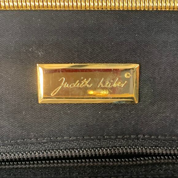 Vintage Black Gold Tone Snakeskin Leather Kiss Lock Evening Handbag - Picture 6 of 10